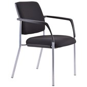 BURO LINDIS VISITOR CHAIR 4LEG BASE UPHOLSTERED BACK ARMS DILLON PU BLACK