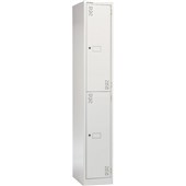 PRECISION CLASSIC STORAGE LOCKER 2 TIER LATCH LOCKING W375 X D457 X H1800MM WHITE SATIN