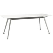 KNIGHT TEAM BOARDROOM TABLE W1800 X D800MM SILVER FRAME WHITE TOP