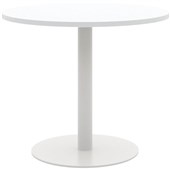 ACCENT CLASSIC MEETING TABLE ROUND POWDERCOAT W900 X H740MM WHITE BASE SNOWDRIFT NATURALE TOP