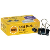 MARBIG FOLDBACK CLIP 19MM BOX 12