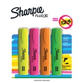 SHARPIE FLUO XL HIGHLIGHTER FLAT TANK CHISEL ASSORTED PACK 4