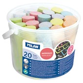 MILAN MAXI CHALK NON DUST ASSORTED BUCKET 20