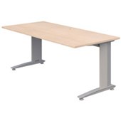 ACCENT ENERGY DESK POWDERCOAT D800 X W1200 X H710MM SILVER FRAME REFINED OAK  TOP