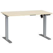 AGILE BOOST HEIGHT ADJUSTABLE SINGLE SIDED ELECTRICAL DESK W1200 X D700 X H7201200MM SILVER FRAME NORDIC MAPLE TOP