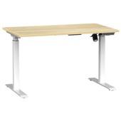 AGILE BOOST HEIGHT ADJUSTABLE SINGLE SIDED ELECTRICAL DESK W1200 X D700 X H7201200MM WHITE FRAME ATLANTIC OAK TOP