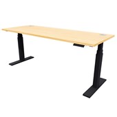 ZEALAND HEIGHT ADJUSTABLE DESK ELECTRIC W1800 X D700 X H6501250MM BLACK FRAME TAWA TOP