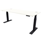 ZEALAND HEIGHT ADJUSTABLE DESK ELECTRIC W1500 X D700 X H6501250MM BLACK FRAME COASTAL ELM TOP