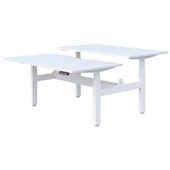 SUMMIT II 2 POD ELECTRIC DESK W1800 X D800 X H6151255MM WHITE FRAME SNOWDRIFT