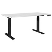 TIDAL PREMIUM HEIGHT ADJUSTABLE DESK ELECTRIC ASSEMBLED W1600 X D800 X H6601300MM BLACK FRAME WHITE TOP