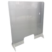 BOYD VISUALS COUNTER TOP BARRIER SCREEN WITH CUT OUT  W605 X H900MM CLEAR