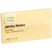 ICON STICKY NOTES 75MM X 125MM YELLOW