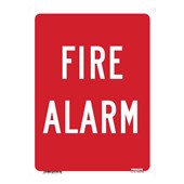 SAFETY SIGN W225 X H300MM FIRE ALARM RED AND WHITE