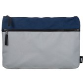 SUPPLY CO PENCIL CASE 2 ZIP 340 X 230 X 25MM BLUE AND GREY