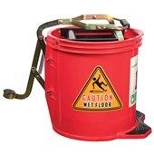 CLEANLINK HEAVY DUTY MOP BUCKET METAL WRINGER 16L RED