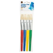 EC  PAINT BRUSH FLAT STUBBY PACK 4