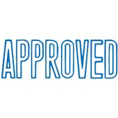 XSTAMPER CXBN 1008 PREINKED MESSAGE STAMP APPROVED 42 X 13MM BLUE