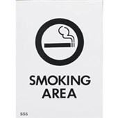 ACME SELF ADHESIVE SIGN CARD W70 X L95MM SMOKING AREA