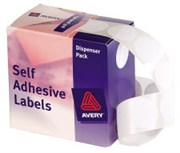 AVERY 937200 DMC14W DISPENSER SELF ADHESIVE CIRCLE LABEL DISPENSER PACK DIA 14MM WHITE BOX 1200