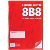 WARWICK 8B8 EXERCISE BOOK 7MM RULED SPIRAL BOUND A4 50 LEAF