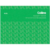 COLLINS RECEIPT BOOK 45 DL DUPLICATE NO CARBON REQUIRED W100 X L130MM 100 LEAF