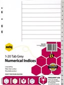 MARBIG PP INDEX DIVIDER 120 TAB A4 GREY