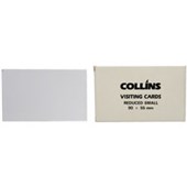 COLLINS VISITING CARDS REDUCED SMALL W90 X L55MM WHITE PACK 52