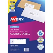 AVERY 952002 L7162 QUICK PEEL ADDRESS LABEL WITH SURE FEED LASER 16UP WHITE PACK 20