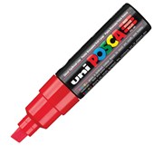 POSCA PC8K PAINT MARKER CHISEL BROAD 8MM RED