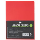 OFFICE SUPPLY CO LSHAPED POCKET A4 RED PACK 12