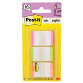 POSTIT 686LPGO DURABLE FILING TABS LINED 25 X 38MM GREENORANGEPINK PACK 66