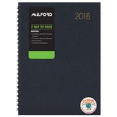 MILFORD DIARY BOSTON A42 NAVY 2 DAYS PER PAGE WIRO EVEN YEAR