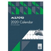 CALENDAR MILFORD EVEN YEAR A4 WIRO MONTH TO VIEW LAMINATED FSC 70 PERCENT MIX