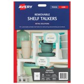 AVERY 980047 C32301 SHELF TALKERS REMOVABLE 6UP W55 X L85MM 5 SHEETS WHITE