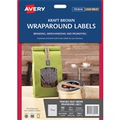 AVERY 980051 L7145 LABEL WRAPROUND LASER INKJET 12UP W190 X L16MM KRAFT PACK 15